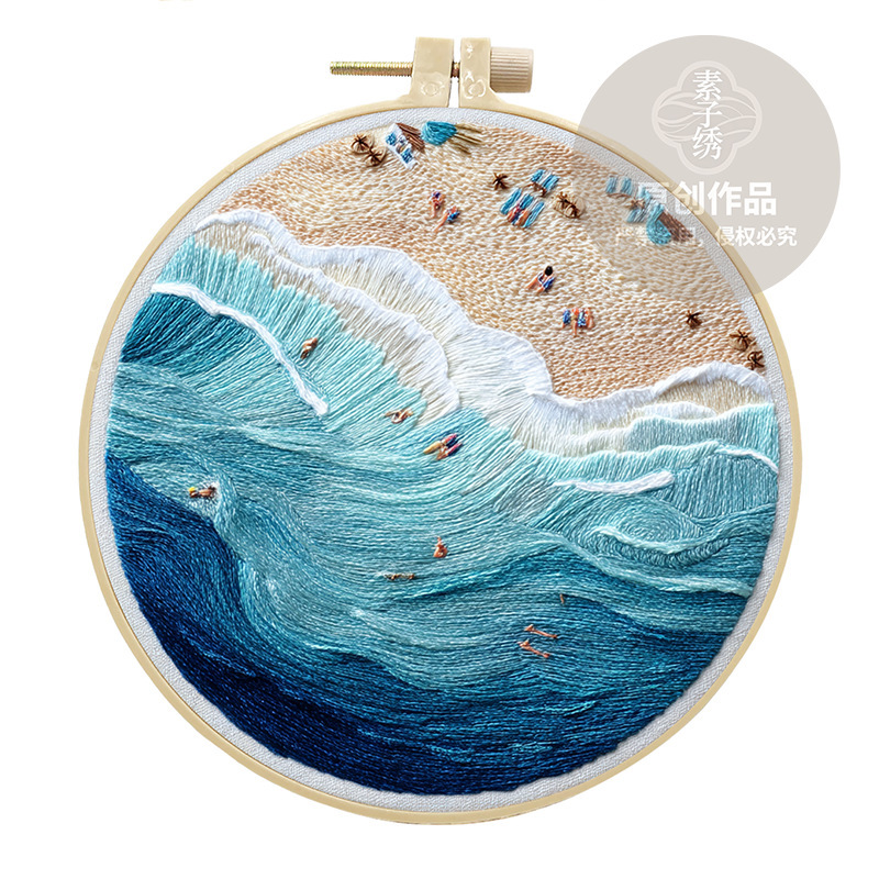 オリジナル先行販売クロスボーダー新製品刺繍 diy 風景手作り生地材料パッケージキットクリエイティブ手作り裁縫英語|undefined