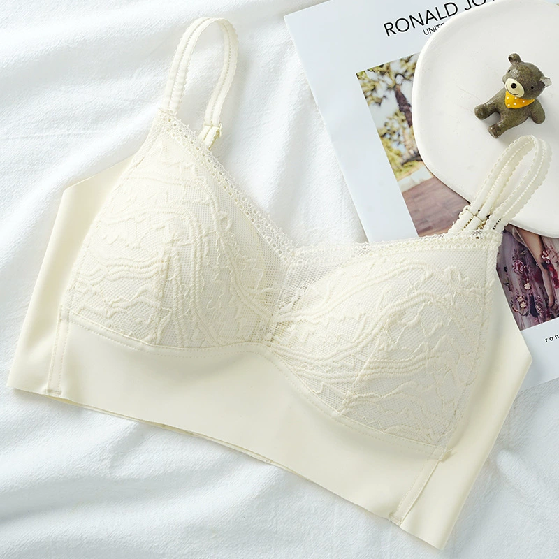 Push-up Lace Wireless Bra Top, French Style, Thin Support, Sizes S–L (32/70–36/80 ABC)