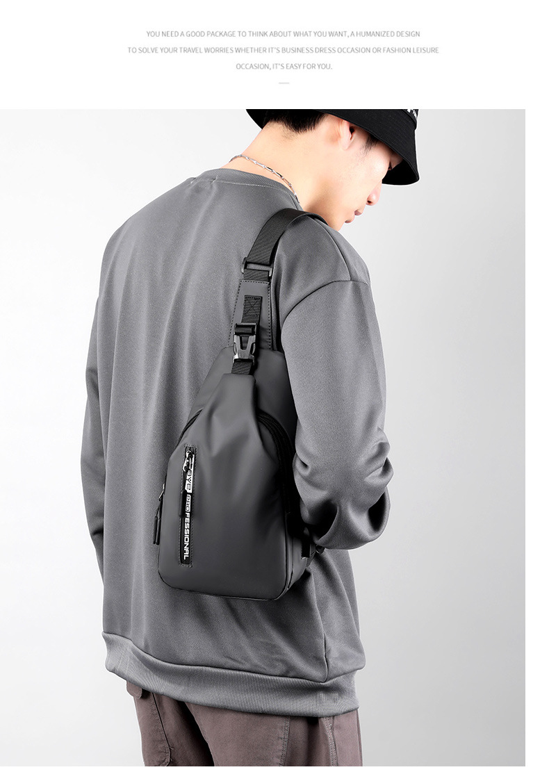 New business commuting lightweight single-shoulder bag, nylon hand-held men's crossbody bag, simple and casual chest bag, one-piece consignment undefined