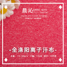 全涤无弹阳离子汗布180g针织透气吸湿排汗面料T恤运动布料速干
