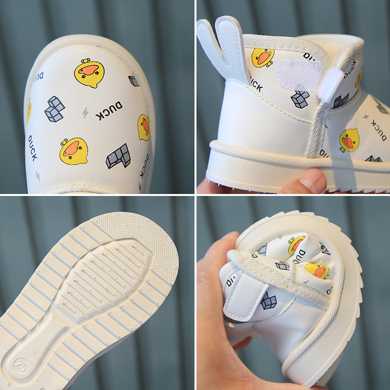 Invierno lana forrado botas de nieve masculina y femenina niños botas de dibujos animados antideslizante Niño Zapatos de algodón impermeable bebé botas calientes