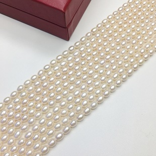 5-6mm strong light meter tian ran fresh water pearl through hole loose beads DIY necklace bracelet jewelry raw materials wholesale