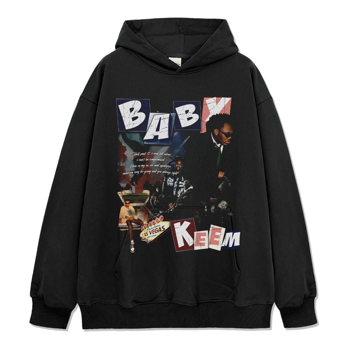 Baby Kim Hip Hop Rap Marca de moda callejera americana Impresión retro Lavado holgado Manga larga