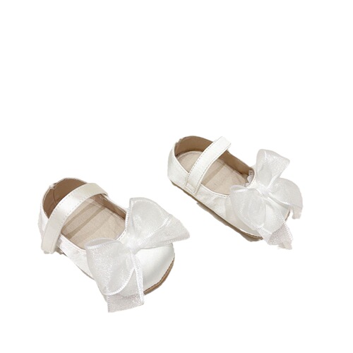 Direct Supply Korean Version Spring and Autumn Girls' Soft Sole Anti-Slip Step-in Shoes for Infants and Toddlers with Bowknot Anti-Slip Princess Shoes