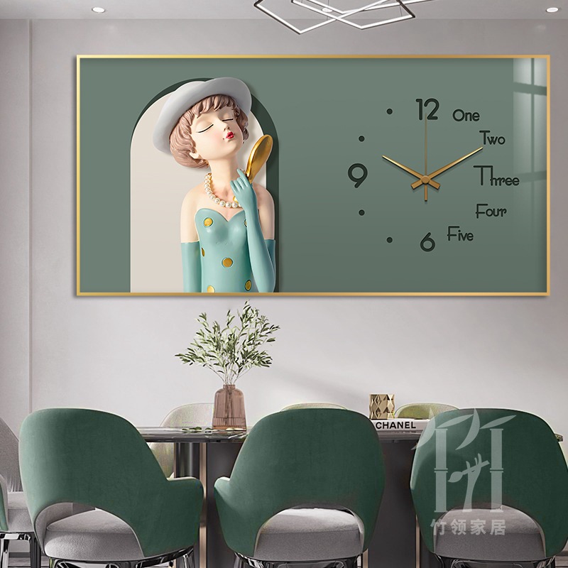 Niña nórdica caja de medidor pintura decorada sin agujeros de perforación de tapa de encendido interruptor de alimentación caja de interruptor con reloj colgar pintura