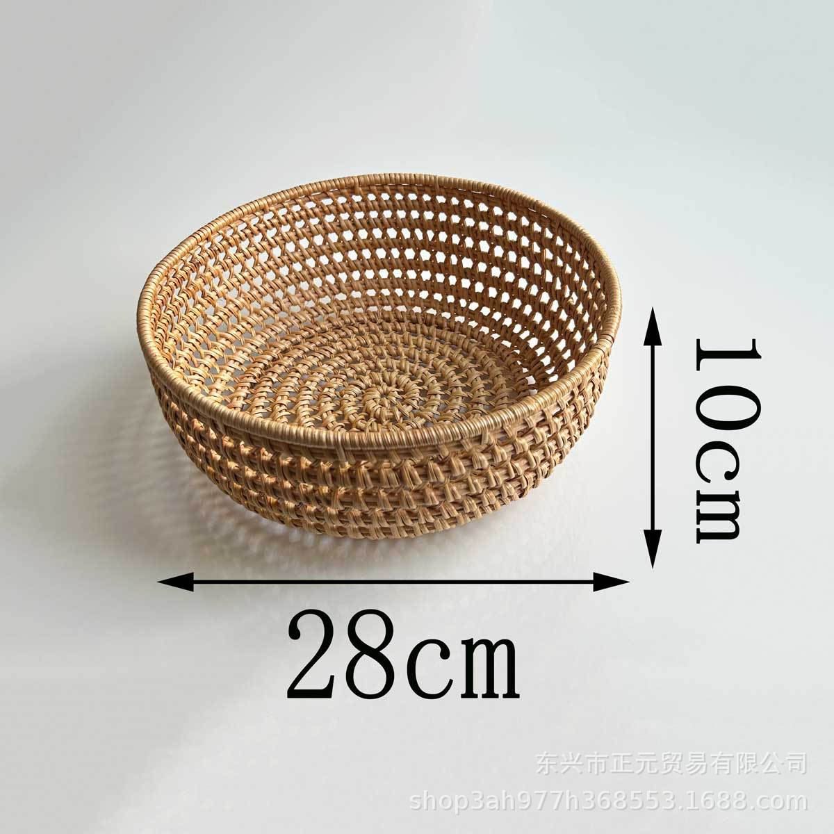 Vietnam al por mayor otoño ratán tejido cestas de almacenamiento de té cestas fugas de fruta cestas huecas casa tejidas pequeñas bandejas