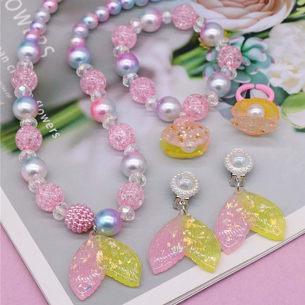 No. 3 pink yellow+gradient bead 5 OPP bag bulk