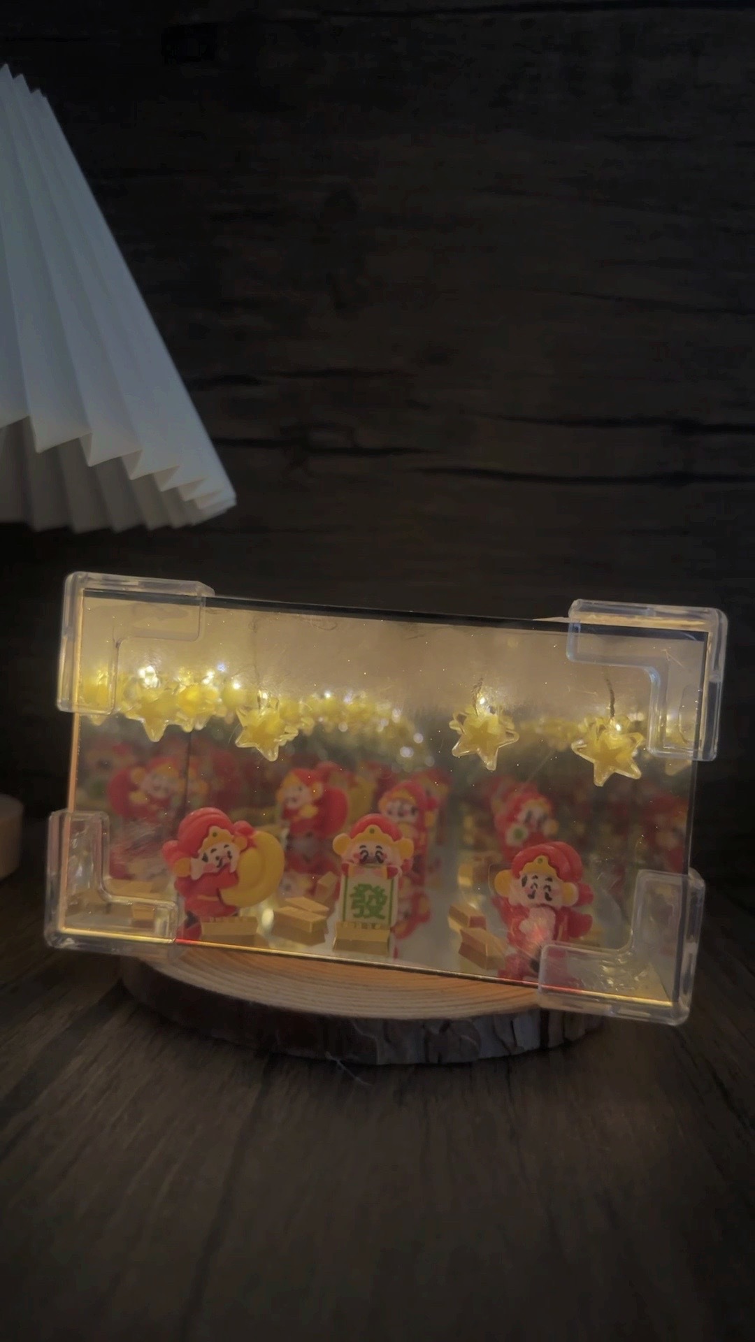 DIY lámpara de noche cubo rectangular espejo decoración hecha a mano regalo de novia iluminación LED creativa