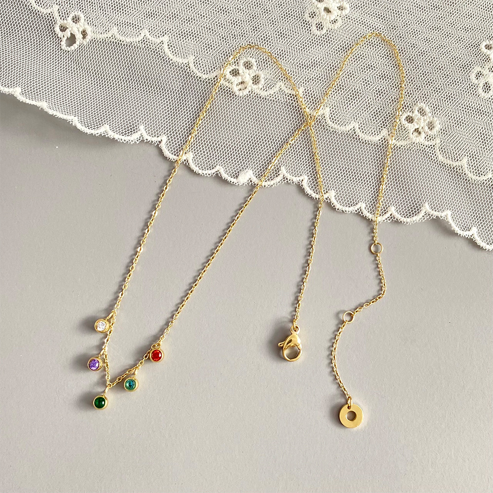 Fashion Geometric Stainless Steel Necklace Plating Zircon Stainless Steel Necklaces_colorza_2