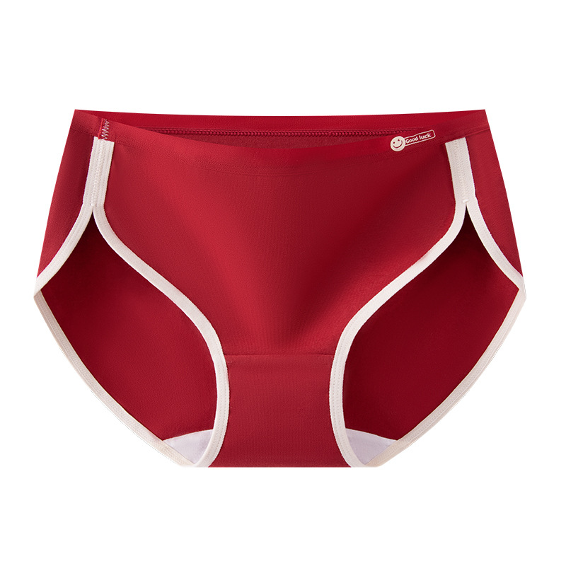 Rojo, rojo, Hongyun, año natal, ropa interior de algodón para mujer, grado 9A, antibacteriano y eliminación de ácaros, entrepierna de algodón 100%, calzoncillos transpirables