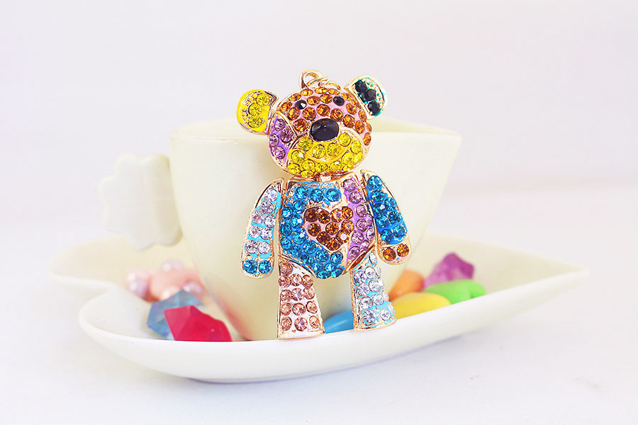 58g Weight Keychain Classification 1 Piece Quantity Housewarming, Graduation Occasion Zinc alloy Material Bear Pattern Unisex Gender Cute Style Cute Bear Zinc Alloy Unisex Keychain 10