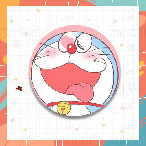 哆啦A梦机器猫表情卡通动漫马口铁徽章吧唧盘胸章可爱包装饰挂件
