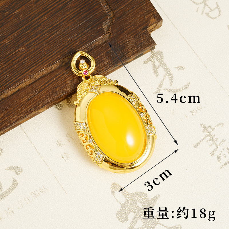 Vietnam Sha Jin retro estilo chino versátil imitación jade colgante flor tallada joyas de estilo de corte fuente transfronteriza al por mayor