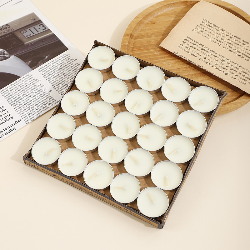 Vela de aromaterapia retro de venta caliente, té hervido, té redondo, cera de té, hotel, propuesta, confesión, imagen, vela al por mayor