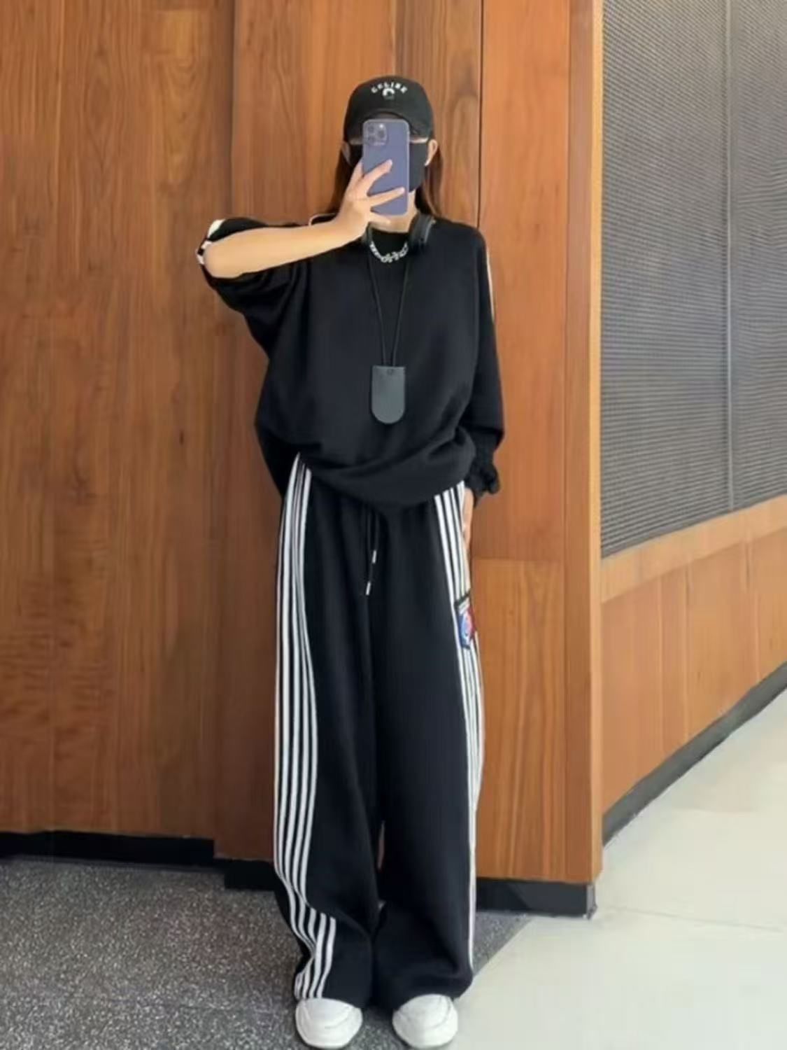 New Sports Suit Women Spring And Autumn Students Korean Version Loose Slimming Fashion Round Neck Sweatshirt Trousers_ecoleips.com