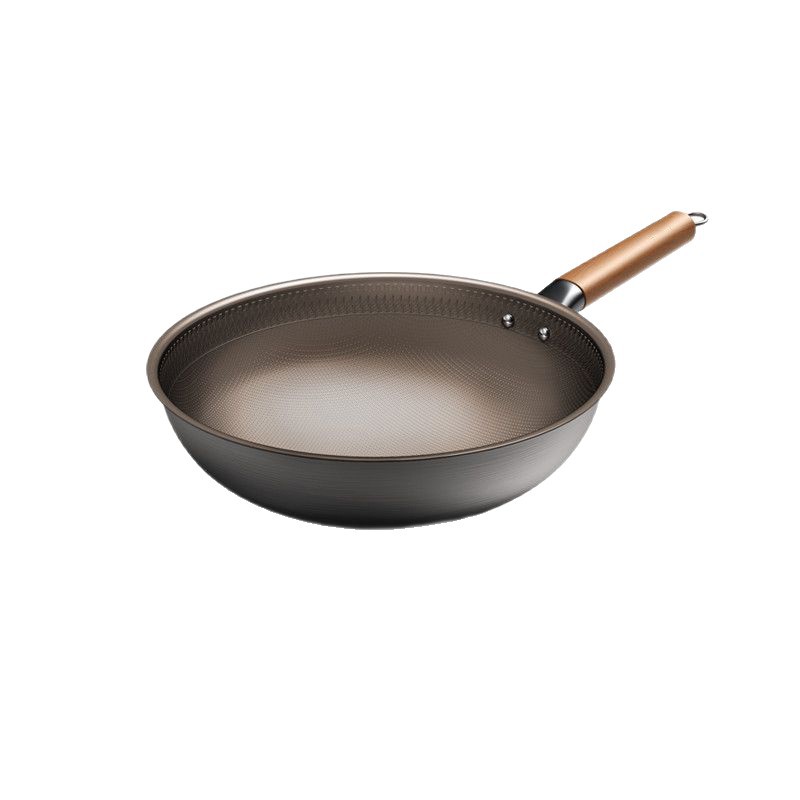 Olla especial para cocina de inducción cóncava Olla de titanio de doble cara Olla antiadherente Wok doméstico con olla de acero inoxidable de titanio