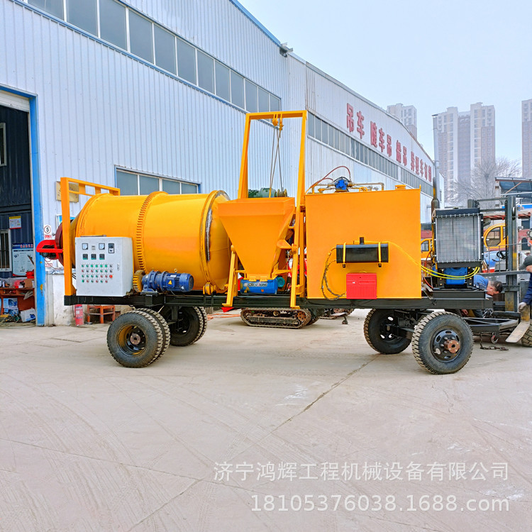 导热油加热沥青设备 恒温出料修铺路搅拌罐 1方旧料再生机牵引型