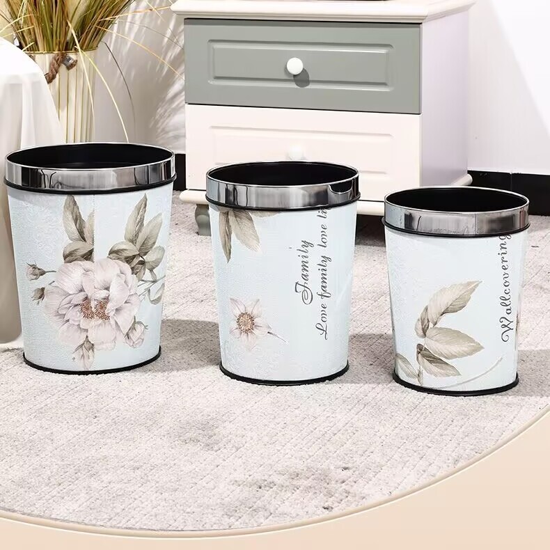 Hotel Trash Can, Round Bedroom Trash Cleaning and Storage Bin, Plastic Lidless Household Bathroom Storage Trash Bin Hotel Trash Can, Round Bedroom Trash Cleaning and Storage Bin, Plastic Lidless Household Bathroom Storage Trash Bin