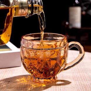 Стеклянный стакан для воды, домашняя чашка, легкая роскошь, передовая гостиная, европейский янтарный рельеф