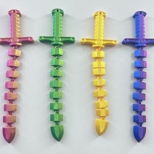 3D printing sword whip creative children's toy joint movable new decompression artifact explosions wholesale stall night market
