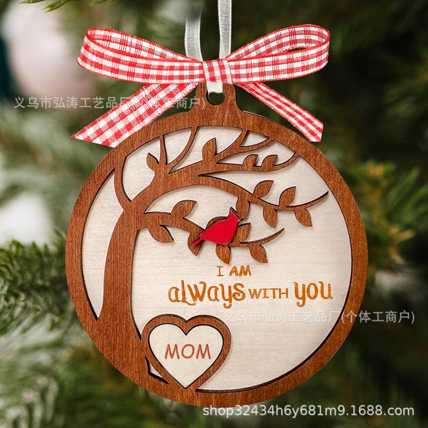 Decoración colgante 2026 nuevo mejor regalo de mudanza decoración de madera decoración para el hogar decoración del árbol de Navidad rojo