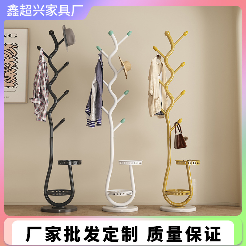 定制可移动衣帽架家用单杆晾衣架卧室树枝挂包架法式岩板挂衣架厂