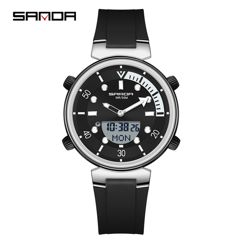 SANDA nuevo reloj de alarma de moda luminosa todo partido 3122 reloj electrónico multifuncional reloj para niños y niñas