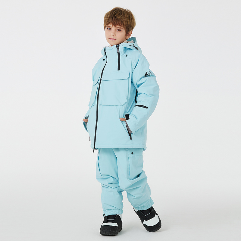 Traje de esquí para niños traje de esquí para niños y niñas invierno al aire libre a prueba de agua caliente engrosada sola tabla DOBLE JUNTA traje de esquí para niños