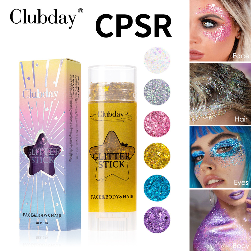 Clubday stage party eye shadow makeup sequins stick lip cheek dual-use monochrome gel body flash sequins makeup