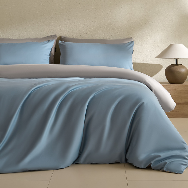 100 traje de cama de satén de algodón de fibra larga de cuatro piezas de algodón puro 2025 nuevo traje de tres piezas de funda de edredón de sábana de lujo ligero 4