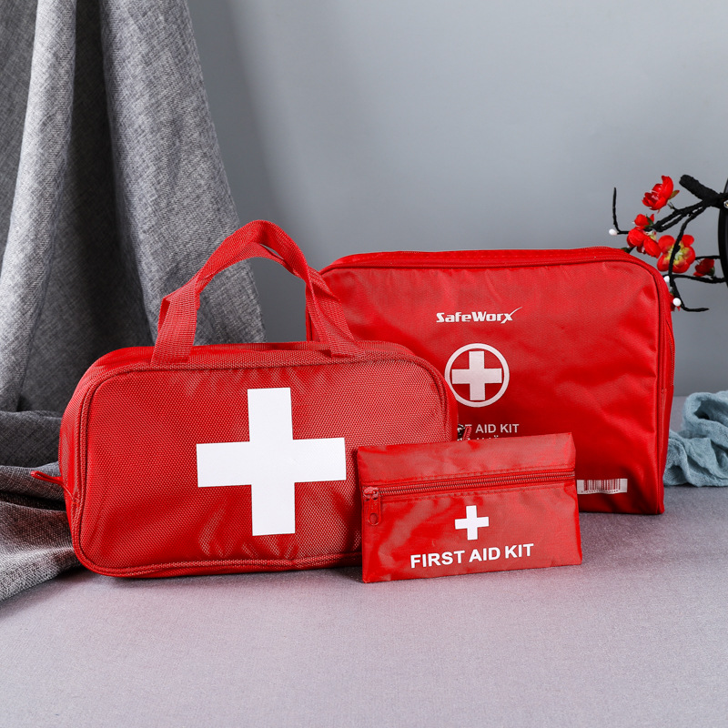 厂家红白色手提拉链大容量加厚急救包医药包应急包随车应急包批发