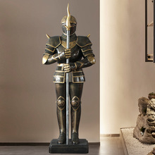 复古罗马盔甲武士摆件灯光雕塑酒吧会所餐厅店铺招财迎宾人物雕像