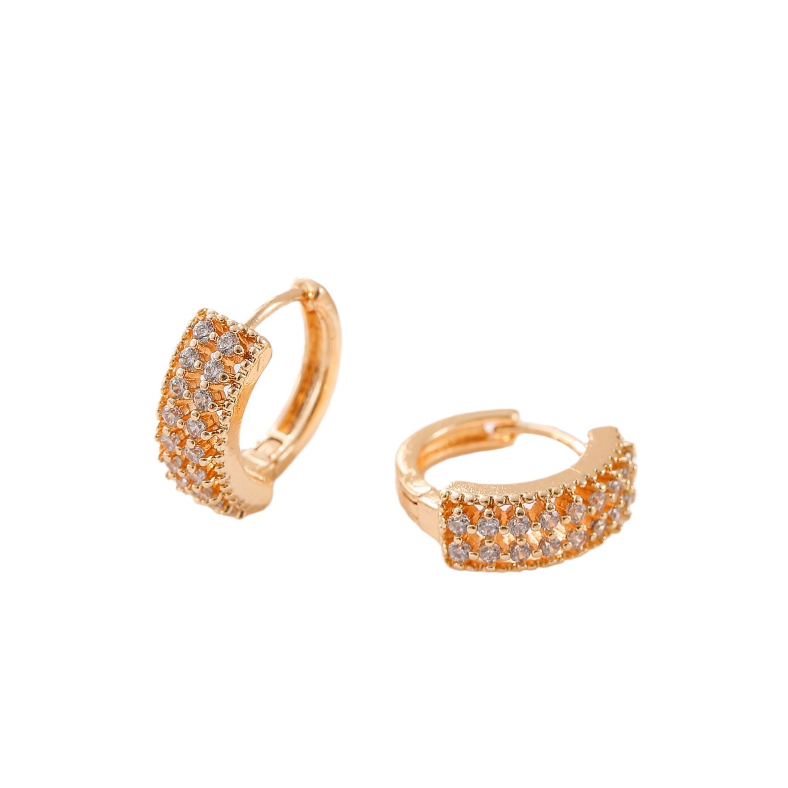 Transfronterizo anillo zirconio micro pendientes2024 nicho de moda diseño único completo blanco de zirconio delicado perno de orejas