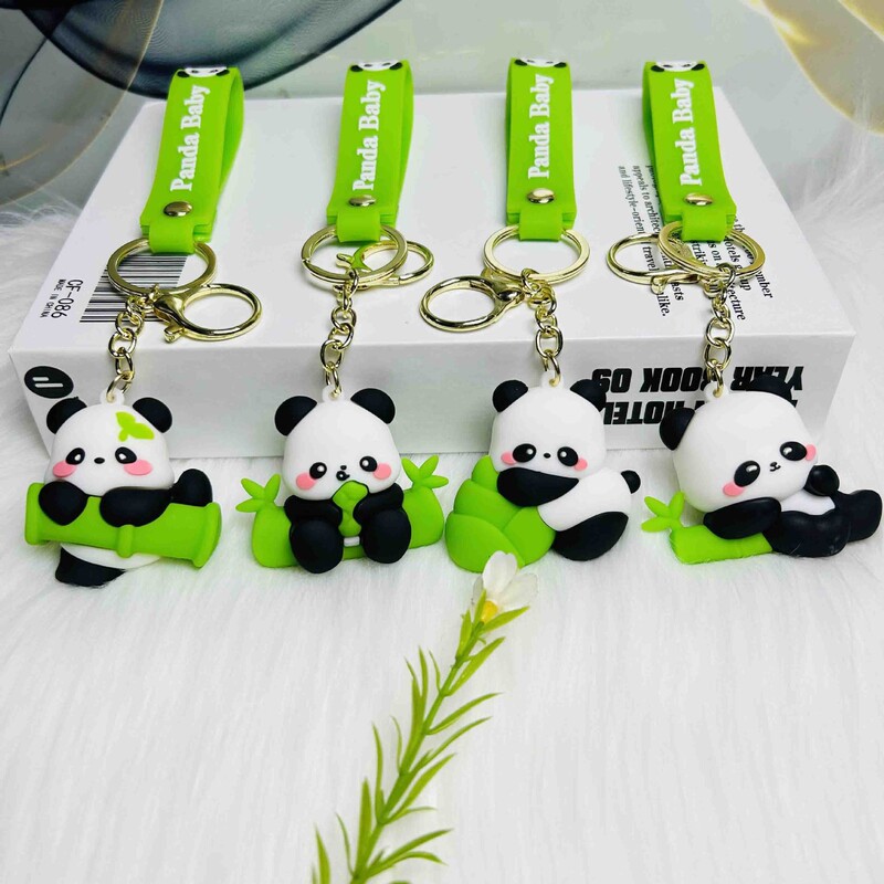 Cross-border Cartoon Bamboo Panda Keychain Pendant Wholesale Couple Bag Car Hanging Small Gift in stock Quick Hair