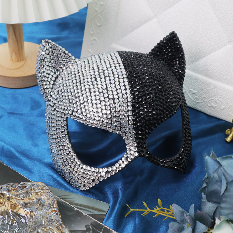 Diamante de alta calidad máscaras de baile de baile gatos máscaras sexuales de Halloween gatos máscaras avanzadas accesorios de fiesta