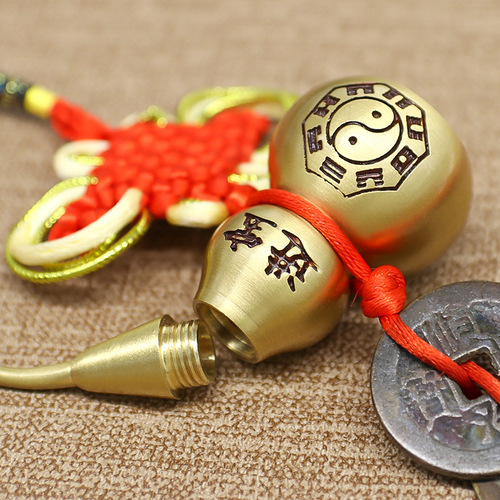 Authentic Five Emperors Coins Pendant for Doorstep, Ancient Copper Coins, Door-to-Door Health and Fortune Copper Gourd Pendant, Manufacturer Wholesale