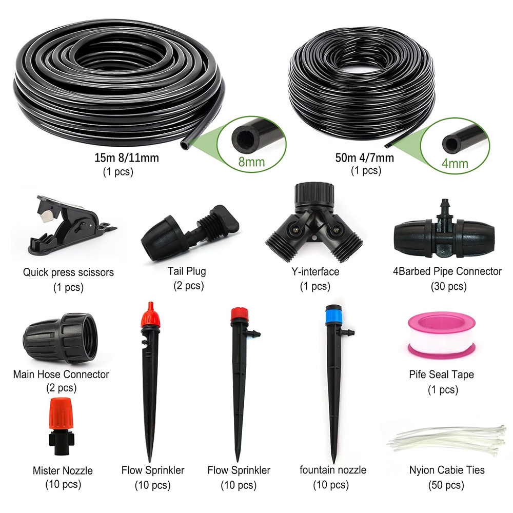 20 juegos de atomización de rociadores automáticos de patio, rociadores de riego ajustables, riego automático, sistema de riego por goteo