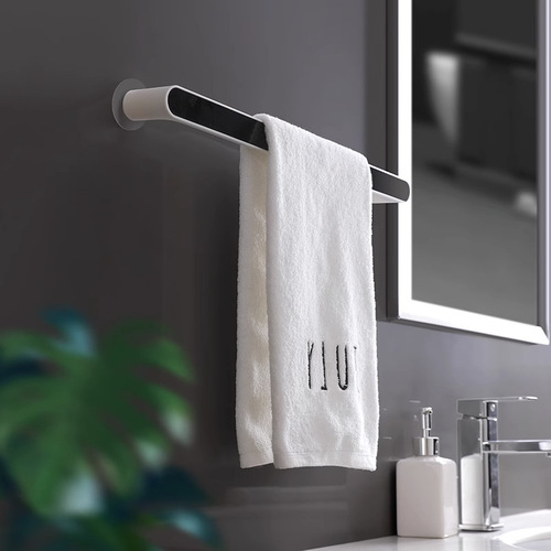 Towel rack punch-free toilet bathroom suction cup hanging rack bath towel rack Nordic simple creative single rod storage rod