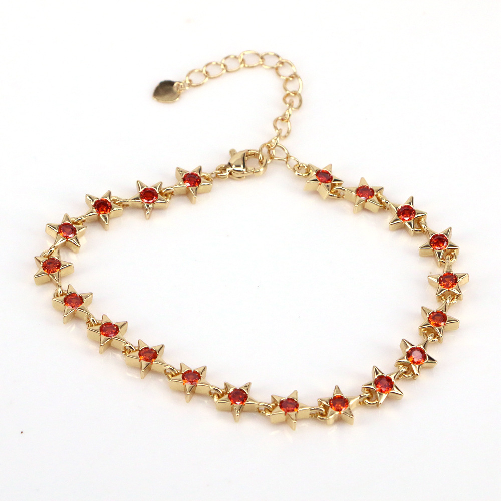 Fashion Heart Shape Copper Bracelets Gold Plated Zircon Copper Bracelets