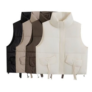 Za Cross-Border Women's Clothing Wholesale Niche Design Cotton Sleeveless Vest Autumn and Winter Fashion Versatile Cotton Vest