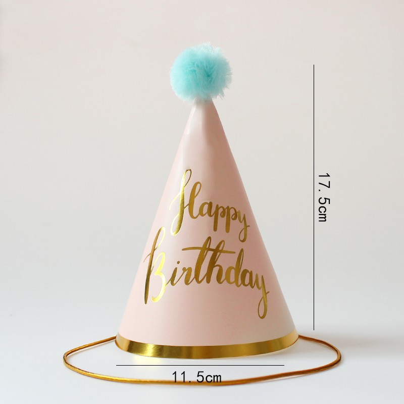 Sombreros de cumpleaños de embalaje independiente, sombreros de fiesta, sombreros de punta, sombreros de fiesta para bebés, sombreros de pastel