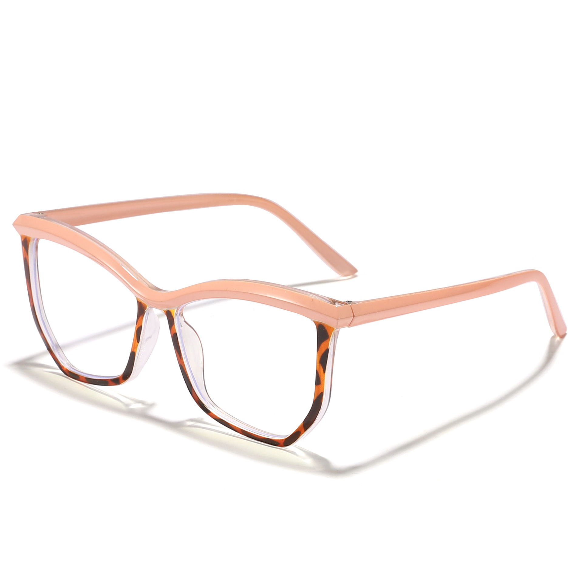 Marco de gafas de cejas transfronterizo antiazul espejo plano poligonal irregular marco de gafas de maquillaje europeo y americano puede equiparse con miopía