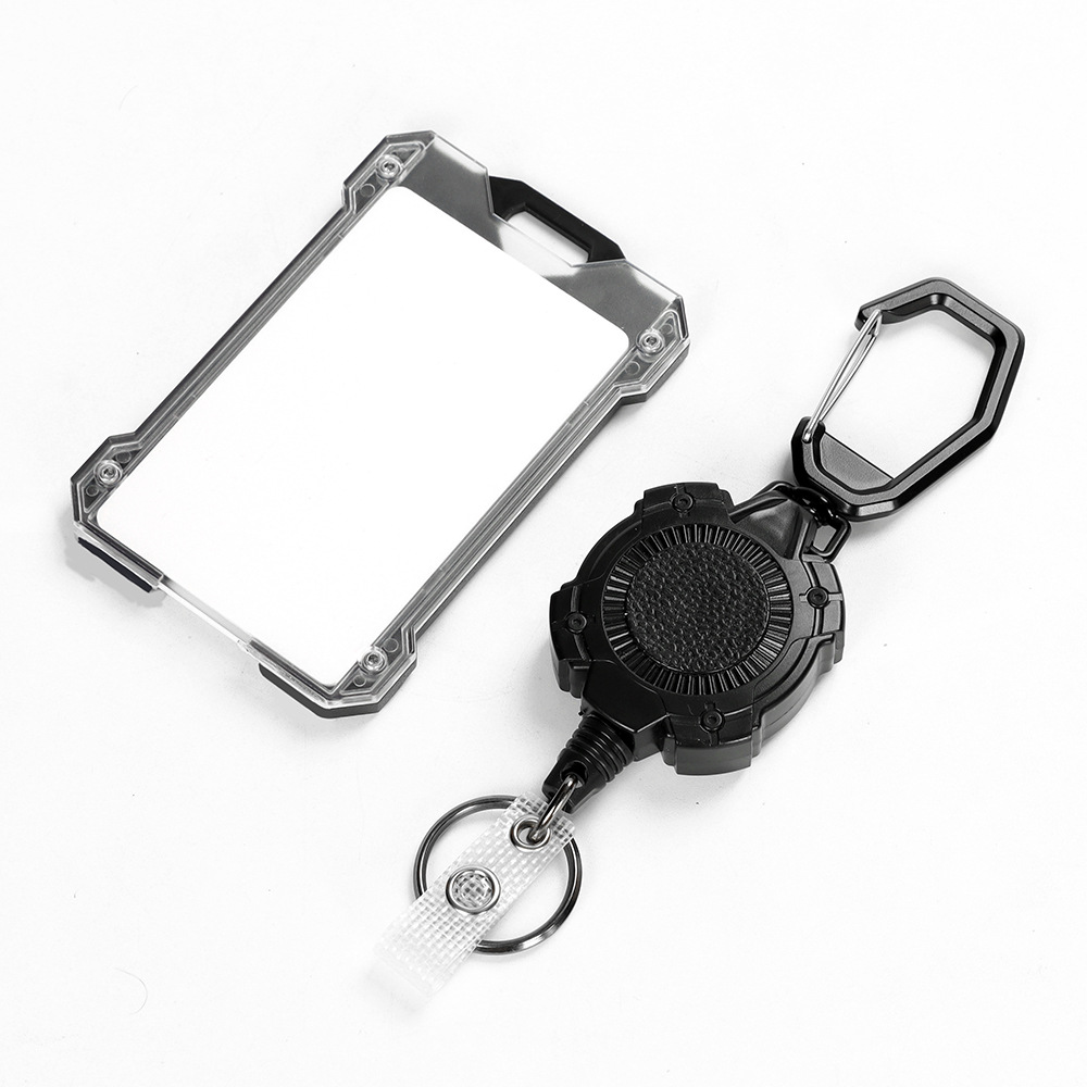 Llavero retráctil Hebilla de alto rebote para exteriores, cable elástico anti-pérdida, cable extendido, llavero fácil de tirar