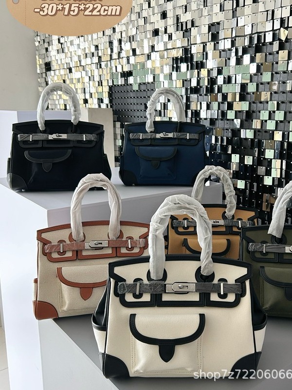 Qadın üçün panda çapılı kanvas çanta, dəri kənarlı, çiyin və krossbody