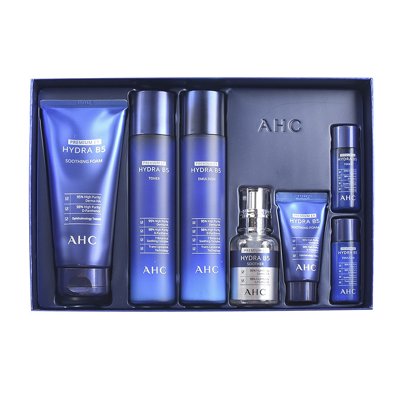 the republic of korea AHC Water emulsion suit man Skin care products Set box quality goods B5 hyaluronic acid Essence Replenish water Moisturizing 7 Set of parts