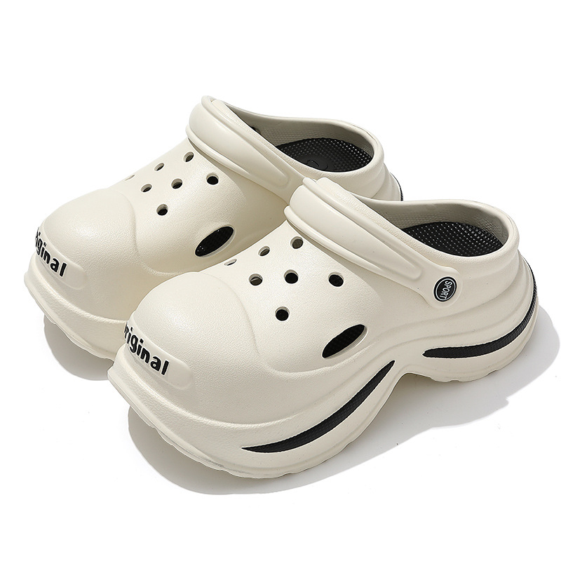 Women's Thick-Soled Perforated Sandals Summer, Non-Slip, Suitable For Indoor And Outdoor Use, Breathable, Top Quality And Soft-Soled For A_voghion.com