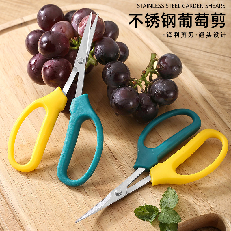厂家批发葡萄剪园林果树摘果剪园艺盆栽花卉修枝剪翘头蔬果剪现货