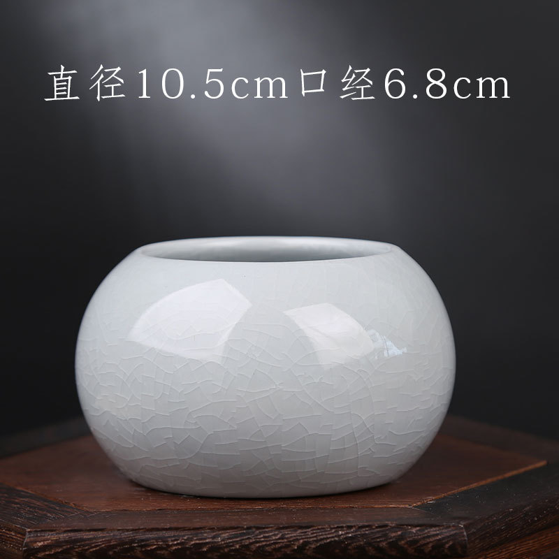 哥窯銅銭草花瓶清新デスクトップ花器置物水培小植木鉢陶磁器容器花卉水養鉢植え|undefined