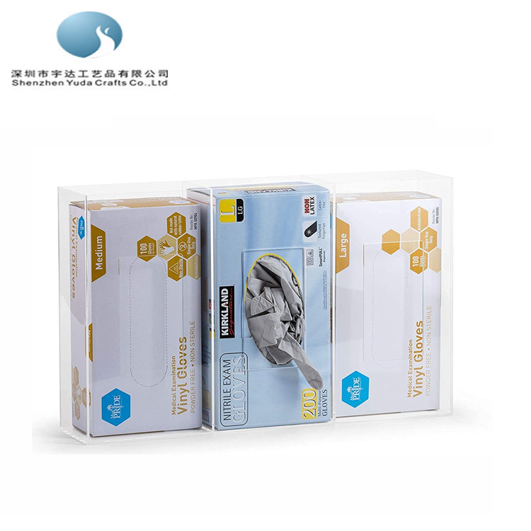 亚克力橡胶手套盒单层透明医用手套盒19x11x24cm挂墙式手套收纳盒