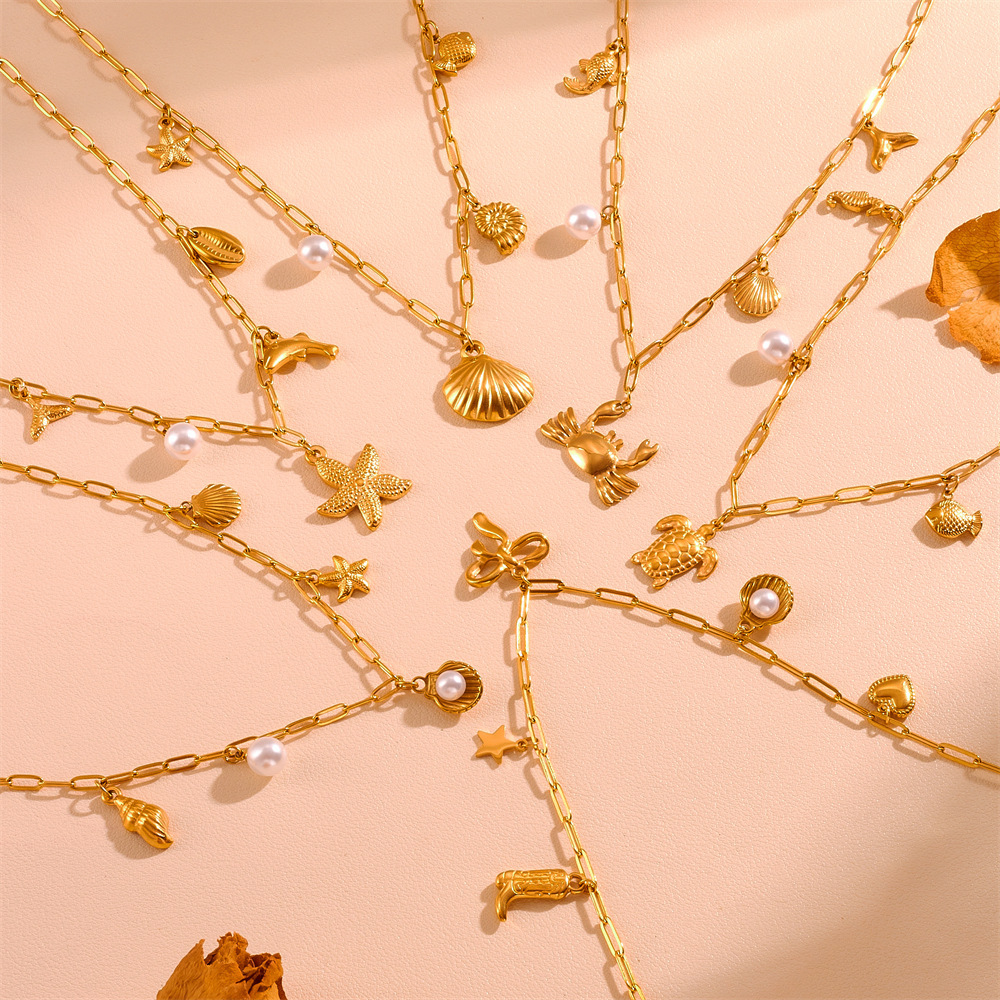 summer marine beach brand organic necklace pearl